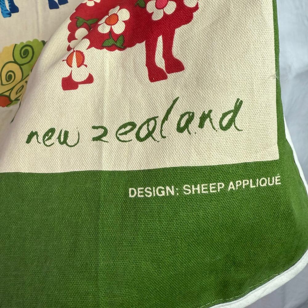 Derek of New Zealand 100% Cotton Sheep Applique Colorful Apron Kitchen Souvenir - Picture 3 of 7